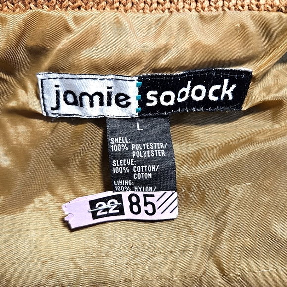 Vintage Jamie Sadock Womens Faux Suede Brown Vest Zip Pockets Lined Size Large - Picture 3 of 11